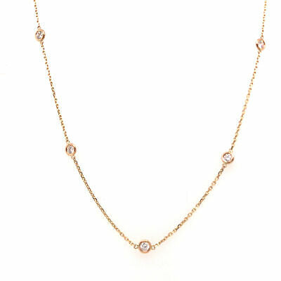 14K Diamond By The Yard Necklace Yellow Gold