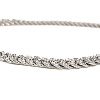 10k Diamond Pave Chain Link Necklace White Gold