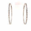 14K 7.28 Carat Diamond In/Out 2" Hoop Earrings White Gold
