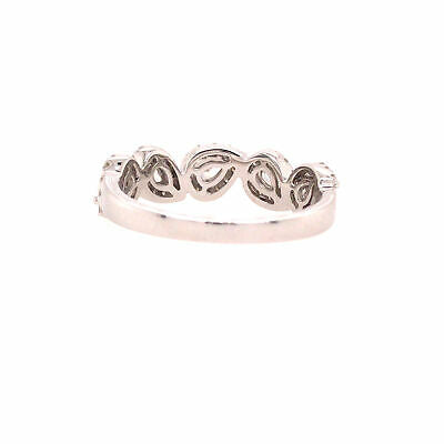 14K Pear Shape Halo Band in White Gold