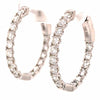 14K 1.91 Carat Diamond Oval In/Out Hoop Earrings White Gold