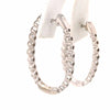 14K Oval Shape Diamond In/out Hoops White Gold