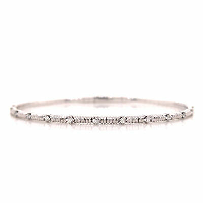 14K Diamond Flexible Bangle White Gold