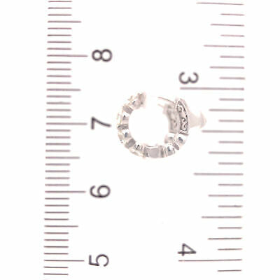 14K Diamond 1/2-inch Hoop Earring White Gold