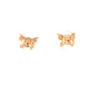 14K Diamond Pave Butterfly Earrings Yellow Gold
