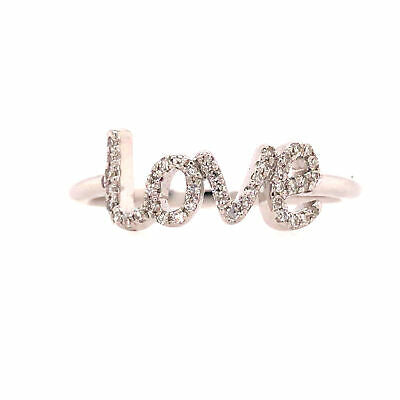 14K Diamond 'love' Ring White Gold