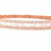 18K Round and Baguette Diamond Bangle Rose Gold