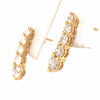14K Diamond Graduate Stud Earrings Yellow Gold