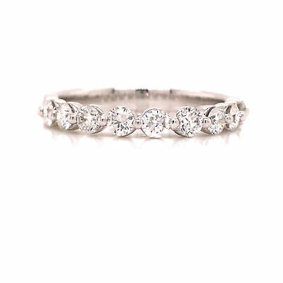 14K Round Diamond Halfway Eternity Band White Gold