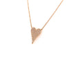 14K Diamond Pave Heart Necklace Yellow Gold 0.17ctw