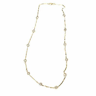 14K Diamond By The Yard Diamond Necklace Yellow Gold