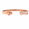 18K Round and Baguette Diamond Bangle Rose Gold