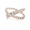 18K Diamond 'X' Crossover Ring White Gold