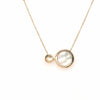 14K Mother of Pearl and Diamond Necklace Yellow Gold